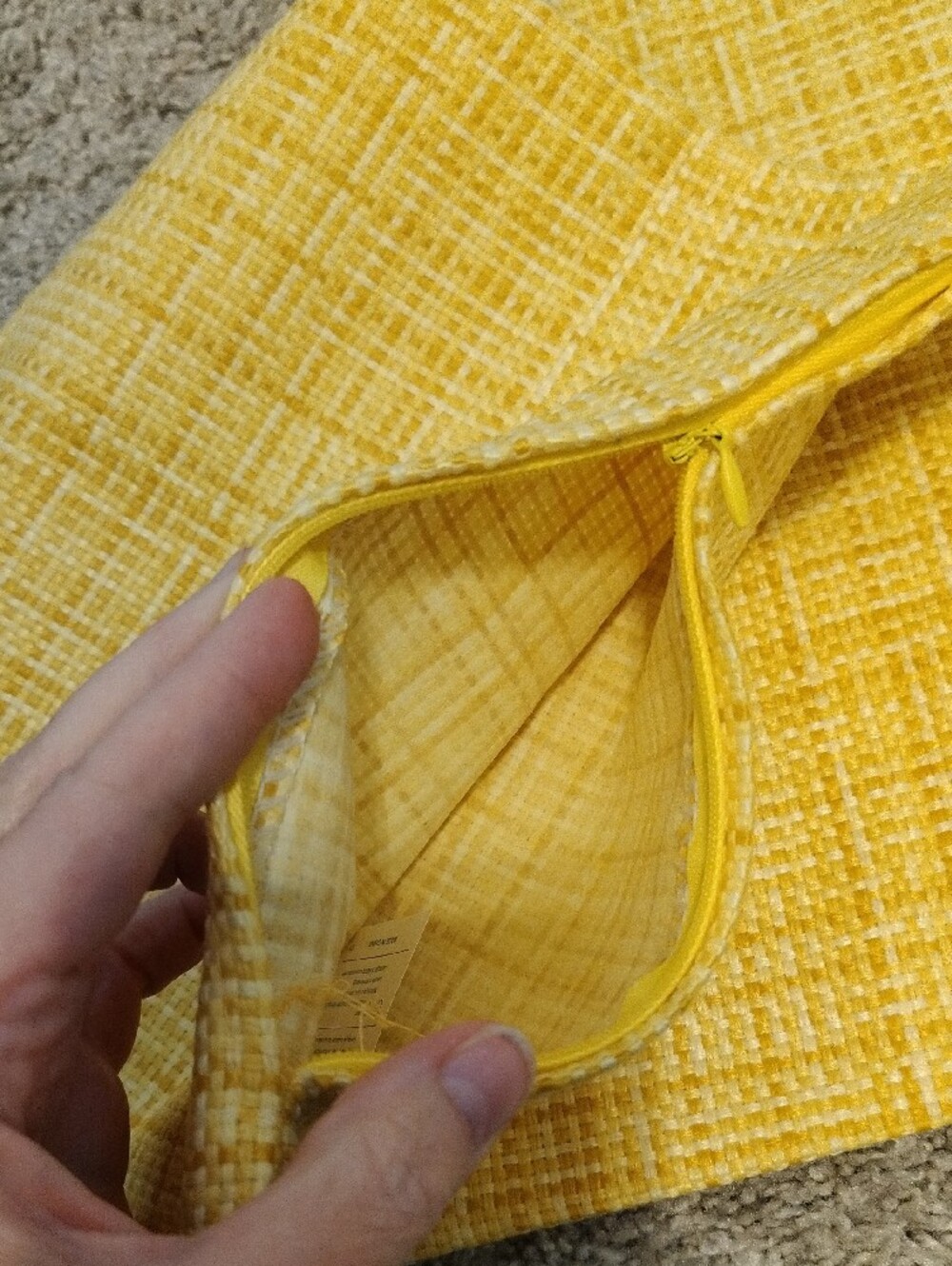 Pair Of Yellow Woven Outdoor Pillow Cover 11.5" X 11.5" - Picture 7 of 10